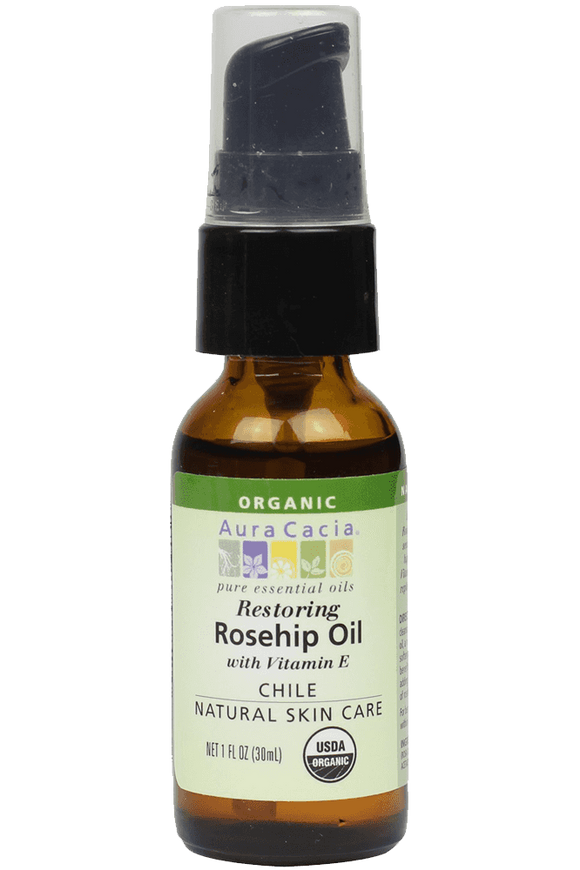 Aura Cacia Organic Natural Skin Care Restoring Rosehip Oil with Vitamin E