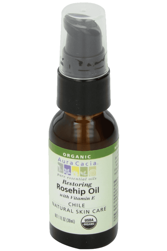Aura Cacia Organic Natural Skin Care Restoring Rosehip Oil with Vitamin E