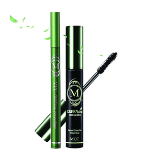 MCC ECOCERT Organic Green Tea Volumizing Mascara and Black Eyeliner Waterproof Set