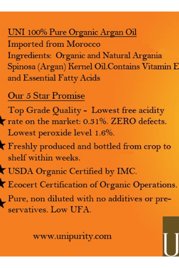 Premium Argan 100% Organic Pure Moroccan Argan Oil (60ml)
