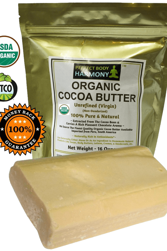 Raw Cocoa Butter - CERTIFIED ORGANIC Pure & Natural